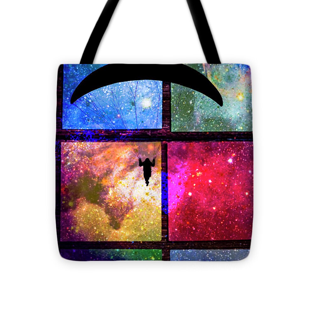 Paragliding Silhouette and Boxed Art - Tote Bag