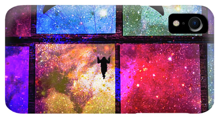 Paragliding Silhouette and Boxed Art - Phone Case