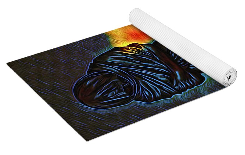 Poppy Flowers and Statue - Yoga Mat