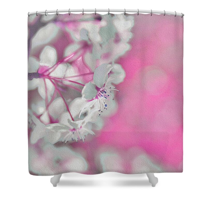 Pretty Pink Backdrop of Flowers - Shower Curtain