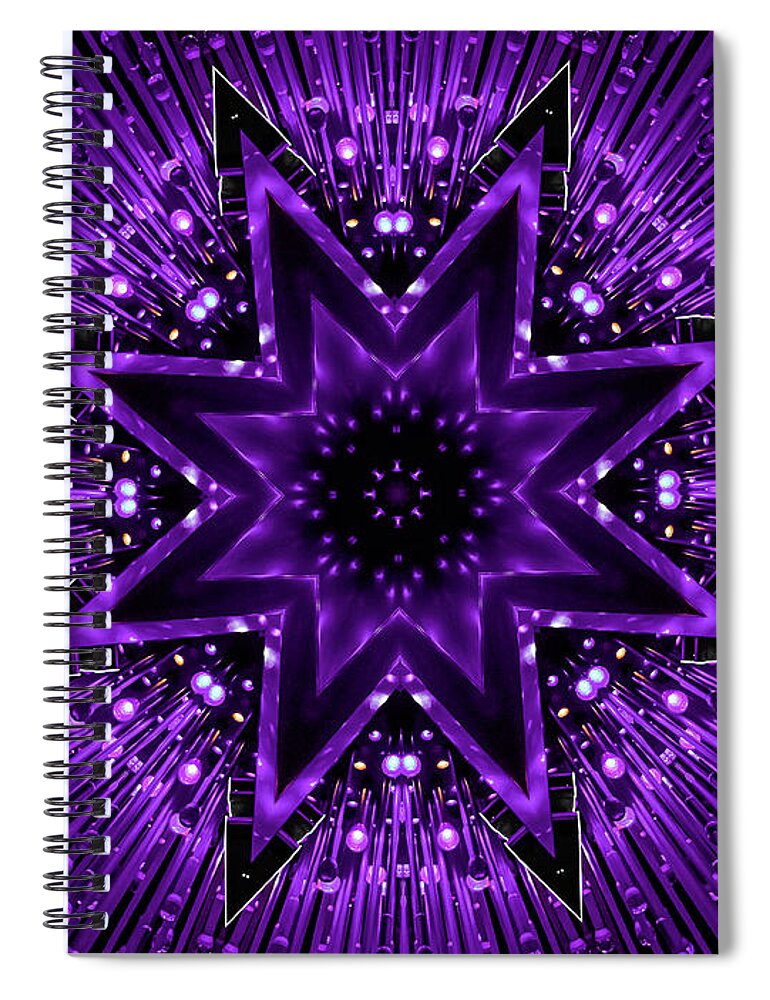 Purple StarsShine Mandala - Spiral Notebook