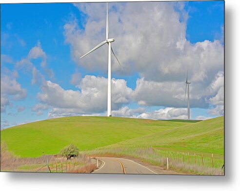 Road and Clouds Over the Hills - Metal Print