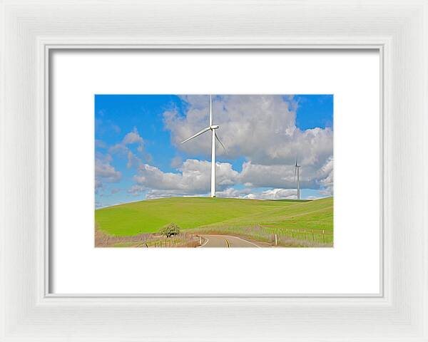 Road and Clouds Over the Hills - Framed Print