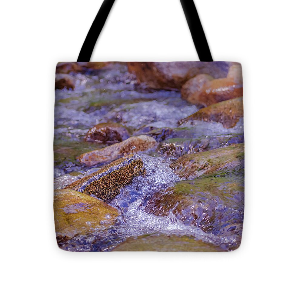 Rushing River and Rocks - Tote Bag