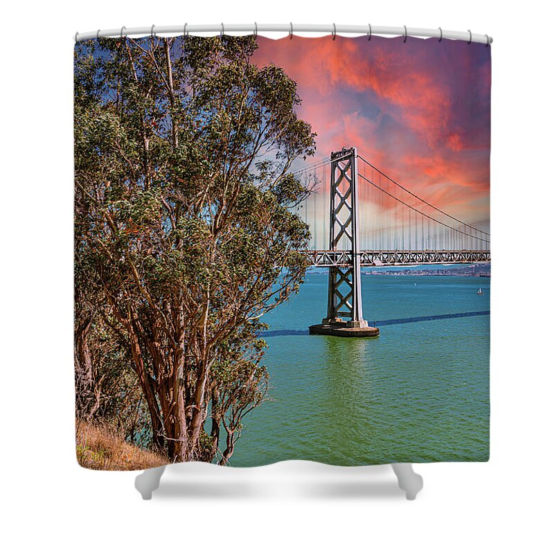San Francisco Oakland Bay Bridge 2 - Shower Curtain