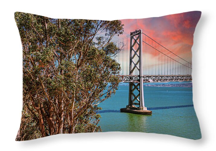 San Francisco Oakland Bay Bridge 2 - Throw Pillow