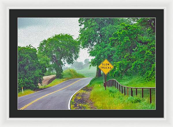 Slow Trucks - Nature California Landscape - Framed Print