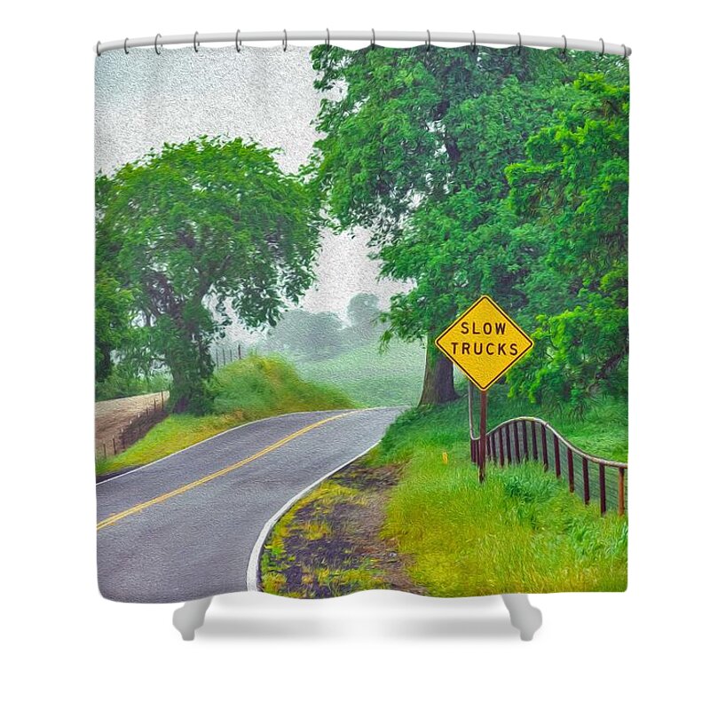 Slow Trucks - Nature California Landscape - Shower Curtain