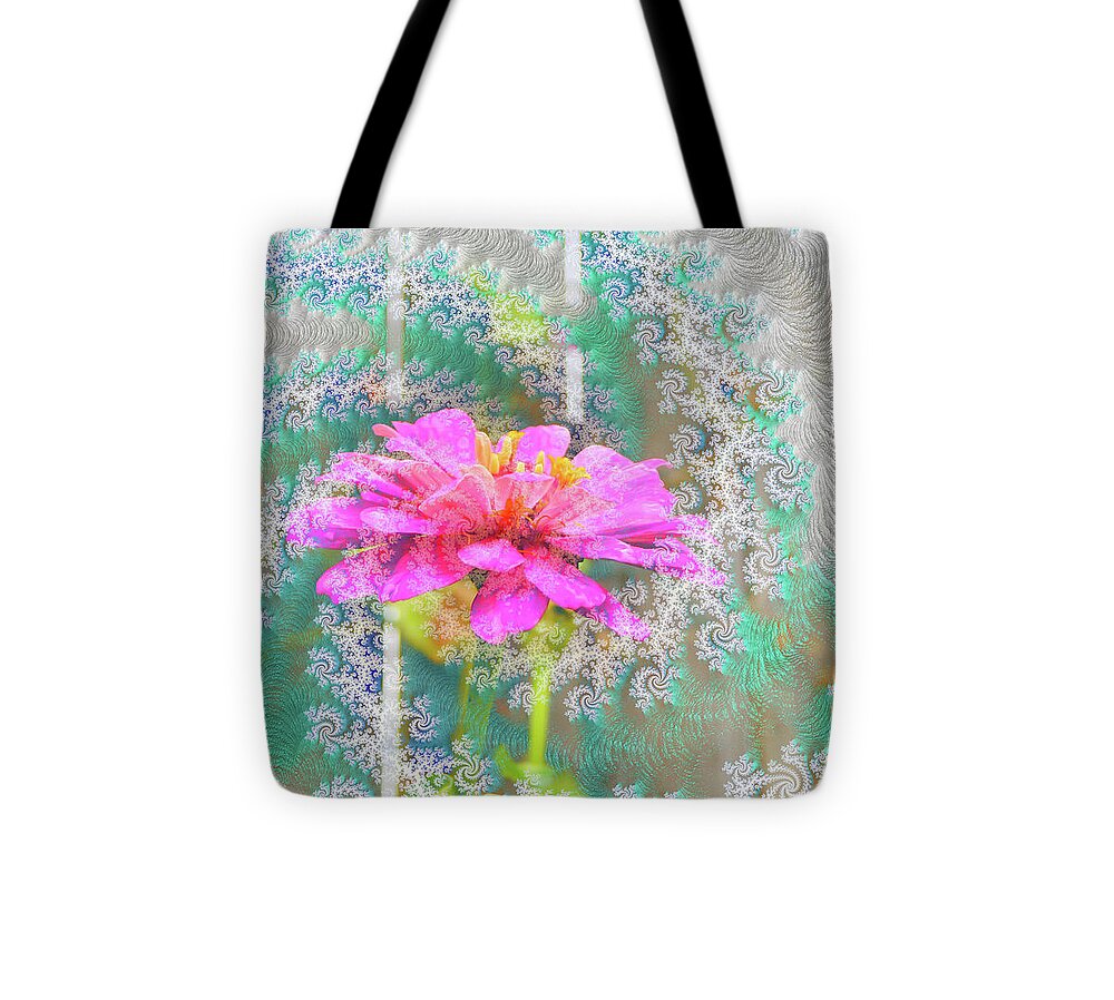 Snowy Magenta Flower Abstract - Tote Bag