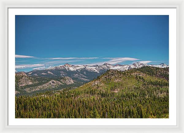 Snowy Yosemite Landscape Scene - Framed Print