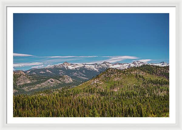 Snowy Yosemite Landscape Scene - Framed Print