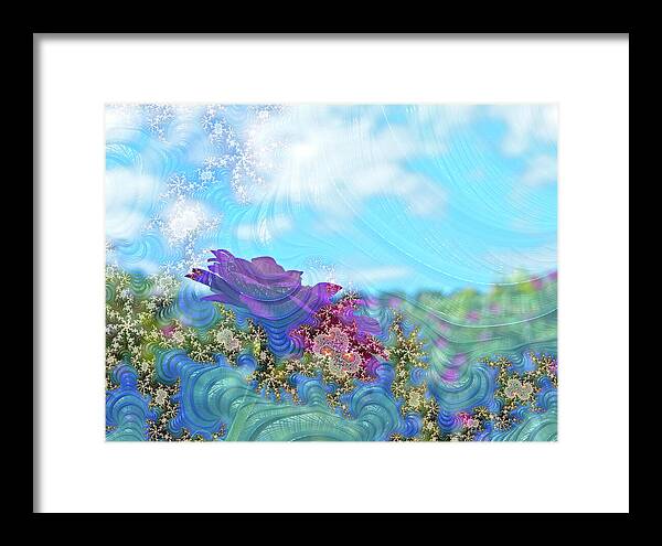 Soft Design Of a Flower Garden - Framed Print