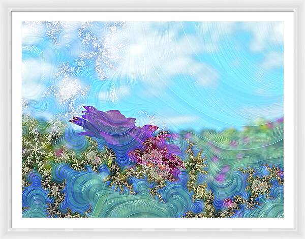Soft Design Of a Flower Garden - Framed Print
