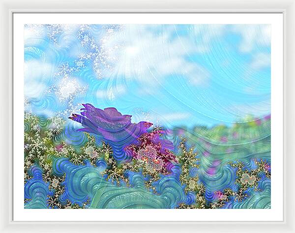 Soft Design Of a Flower Garden - Framed Print