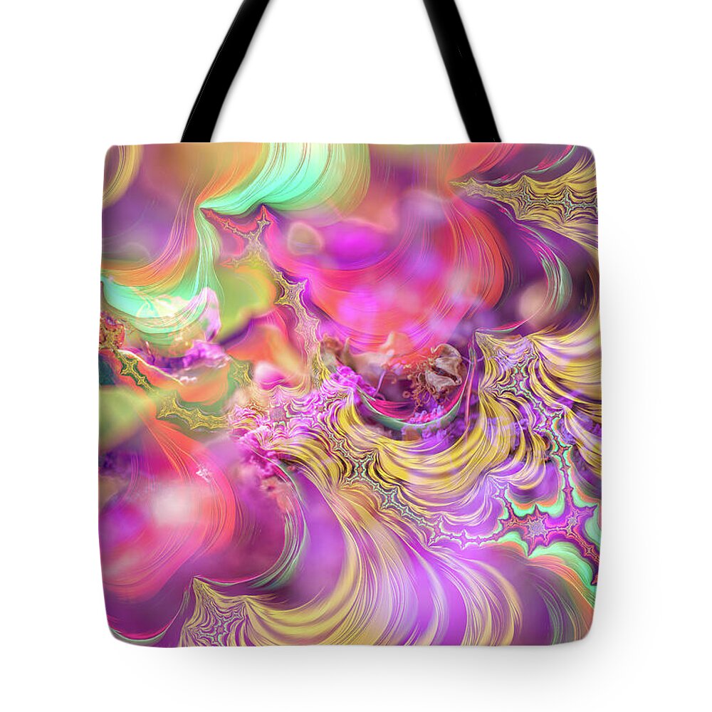 Spirals of Fractals in Pink and Purple - Tote Bag