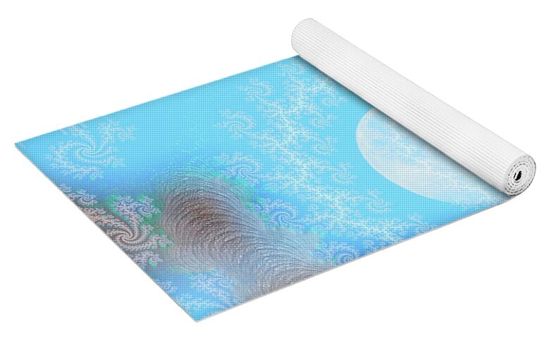 Spirals of White into the Moon and Sky - Yoga Mat