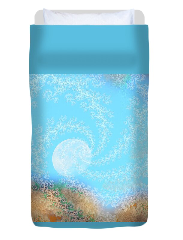Spirals of White into the Moon and Sky - Duvet Cover