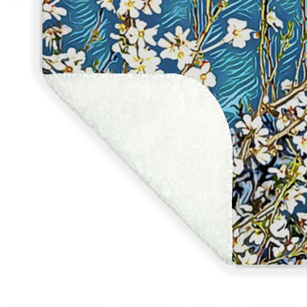 Starry Night Moon and Blooms - Blanket