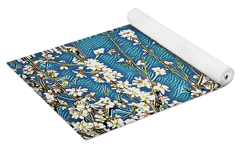 Starry Night Moon and Blooms - Yoga Mat