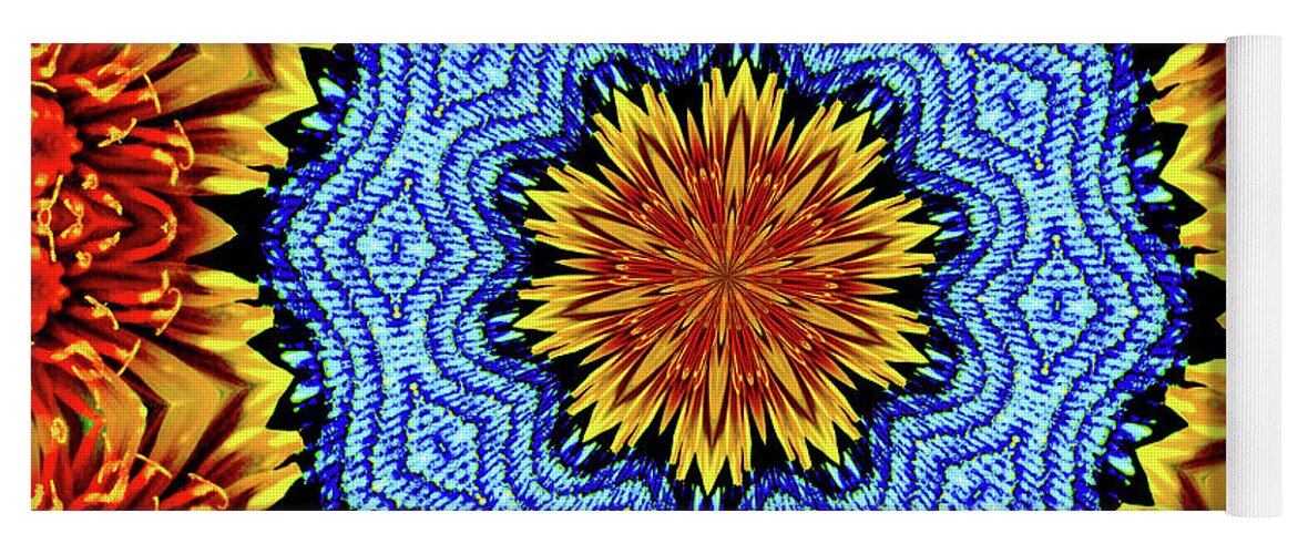 Sunflower and Denim Mandala - Yoga Mat