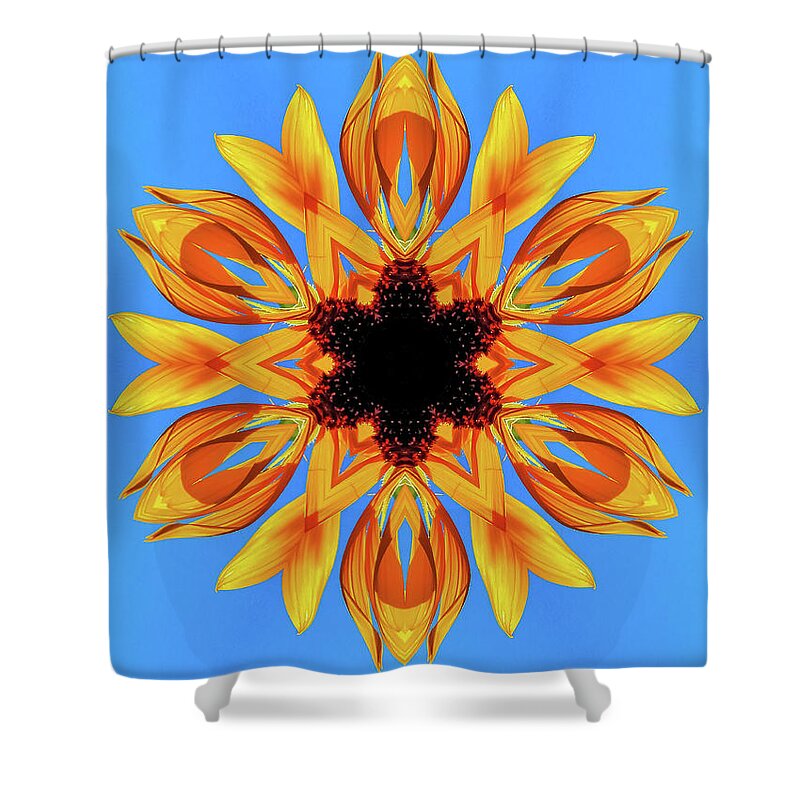 Sunflower Blues Mandala - Shower Curtain