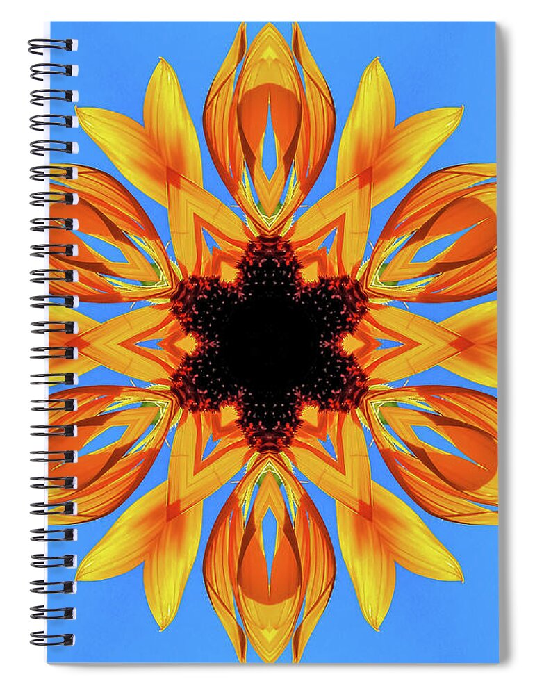 Sunflower Blues Mandala - Spiral Notebook