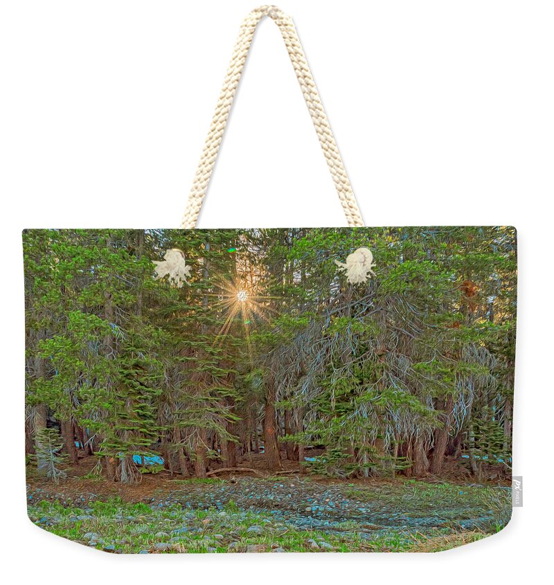 Sunrays Peeking Through the Pines in Yosemite - Weekender Tote Bag