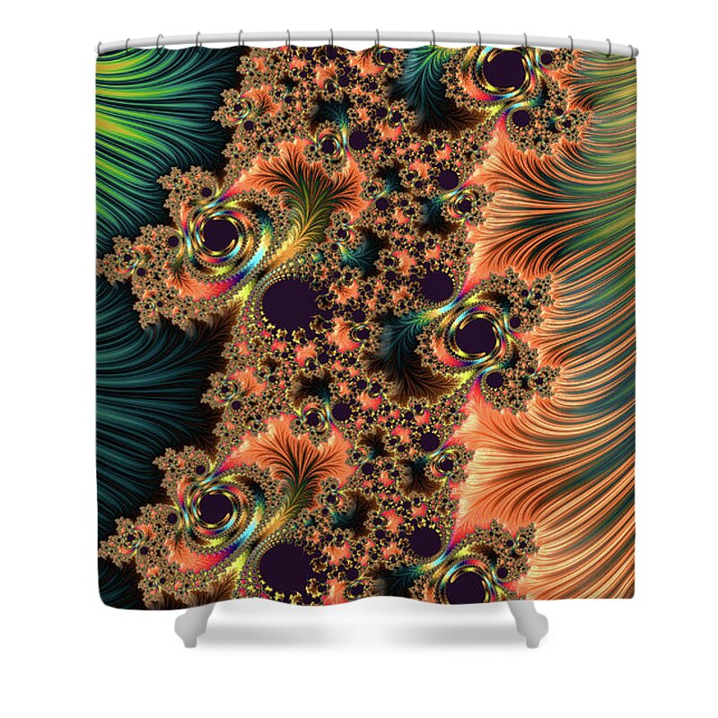 Swirls and Streaks of Digital Abstract - Shower Curtain