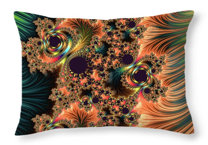 Swirls and Streaks of Digital Abstract - Throw Pillow