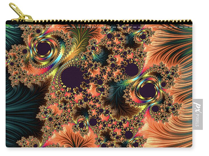 Swirls and Streaks of Digital Abstract - Zip Pouch