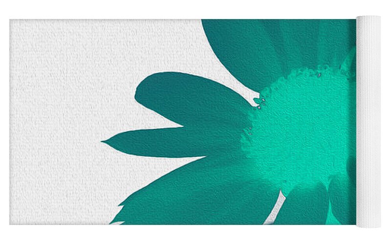 Teal Artistic Sunflower Painting - Yoga Mat