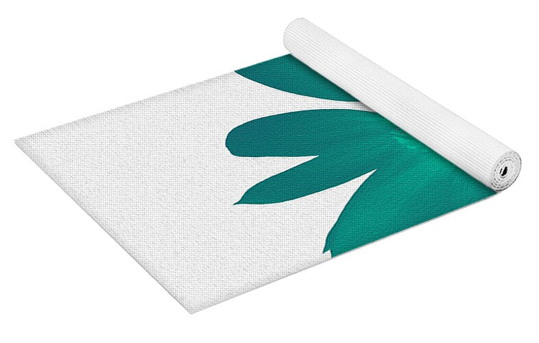 Teal Artistic Sunflower Painting - Yoga Mat