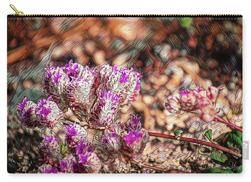 Texturized Flowers Art Landscape - Zip Pouch