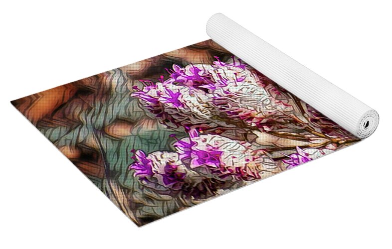 Texturized Flowers Art Landscape - Yoga Mat