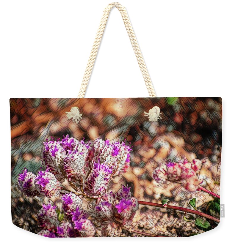 Texturized Flowers Art Landscape - Weekender Tote Bag