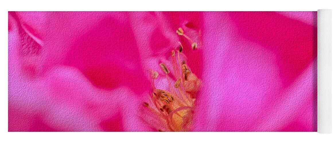 The inside of a Magenta Flower Landscape - Yoga Mat