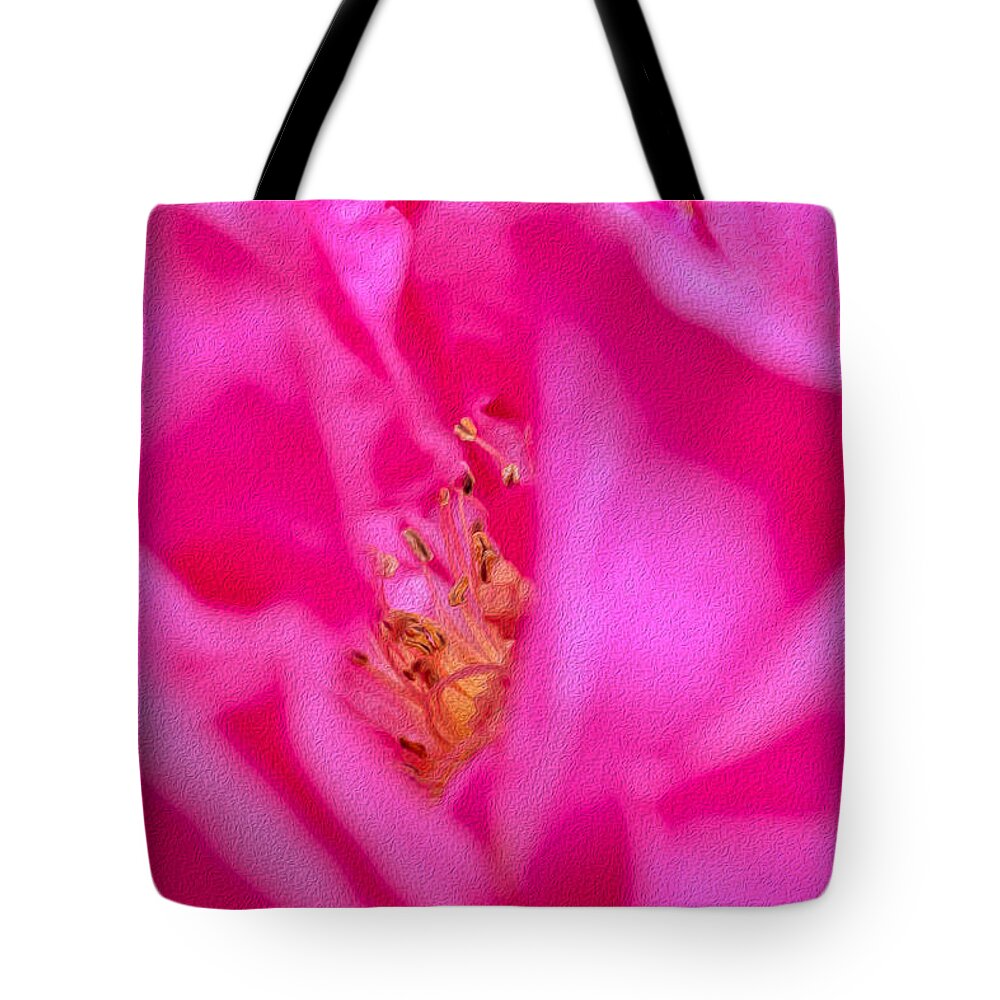 The inside of a Magenta Flower Landscape - Tote Bag
