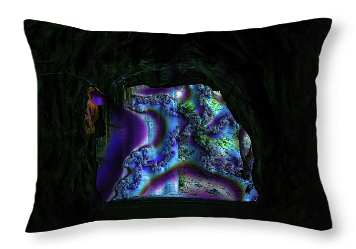 Through the cave out of the Matrix - Throw Pillow
