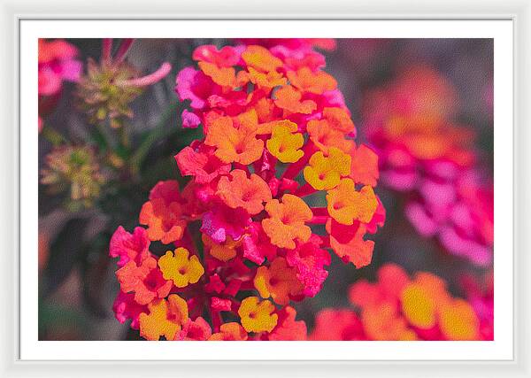 Tiny Flowers Landscape - Framed Print