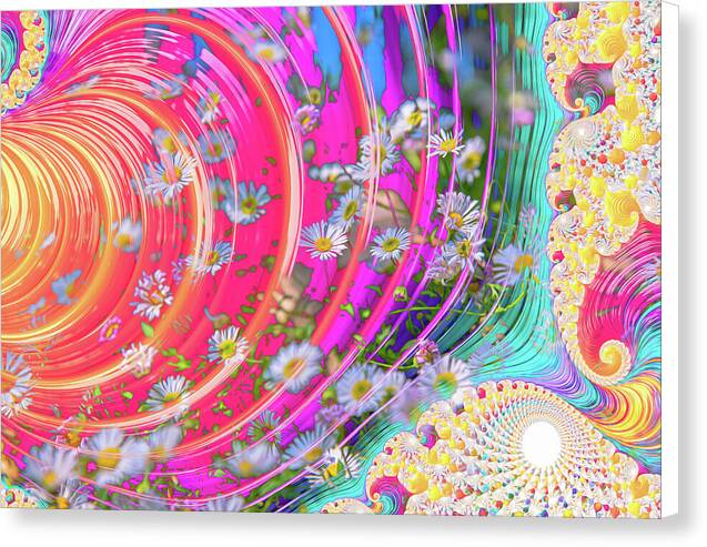Vibrant and Colorful Daisy Abstract Art - Canvas Print