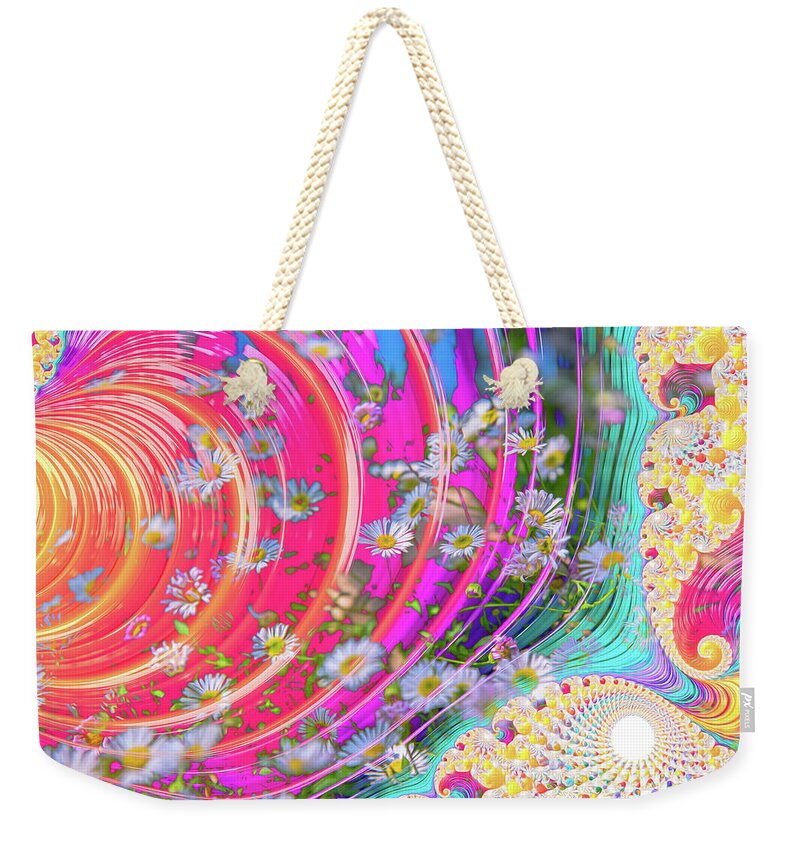Vibrant and Colorful Daisy Abstract Art - Weekender Tote Bag