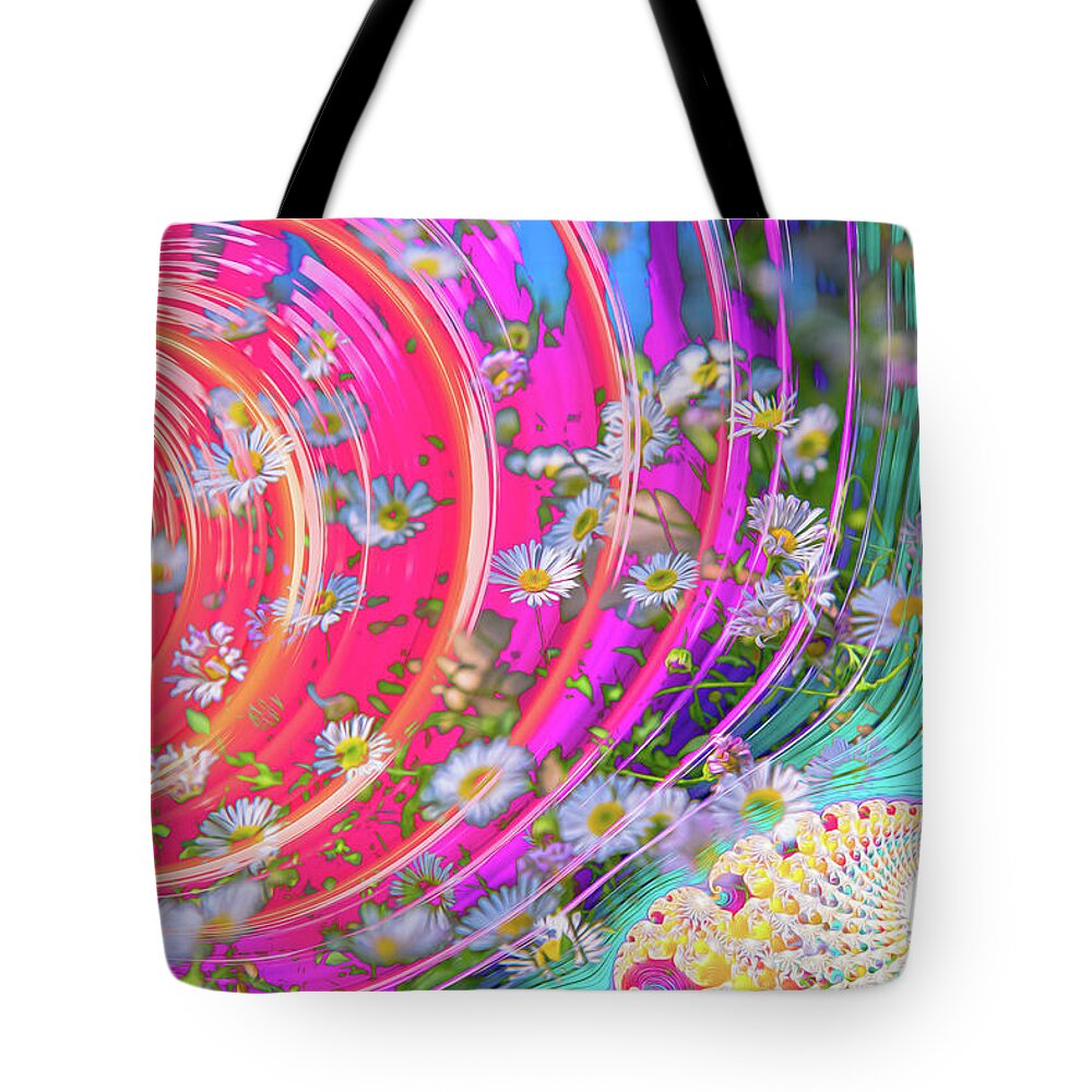 Vibrant and Colorful Daisy Abstract Art - Tote Bag