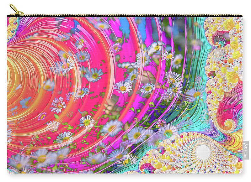 Vibrant and Colorful Daisy Abstract Art - Zip Pouch