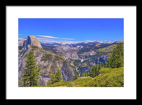 Vibrant Wonderful Landscape From Glacier Point - Framed Print