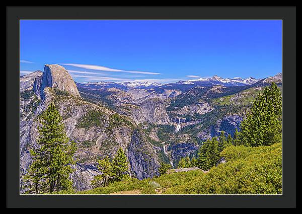 Vibrant Wonderful Landscape From Glacier Point - Framed Print