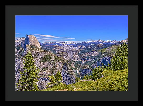 Vibrant Wonderful Landscape From Glacier Point - Framed Print