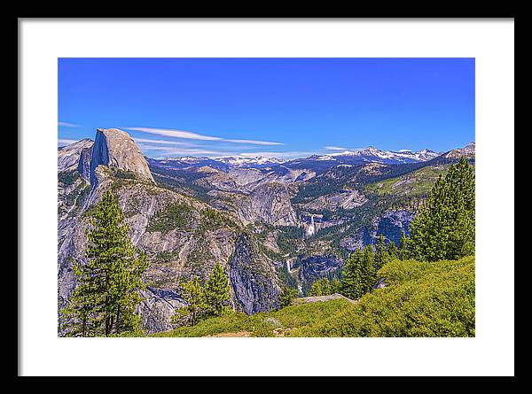 Vibrant Wonderful Landscape From Glacier Point - Framed Print