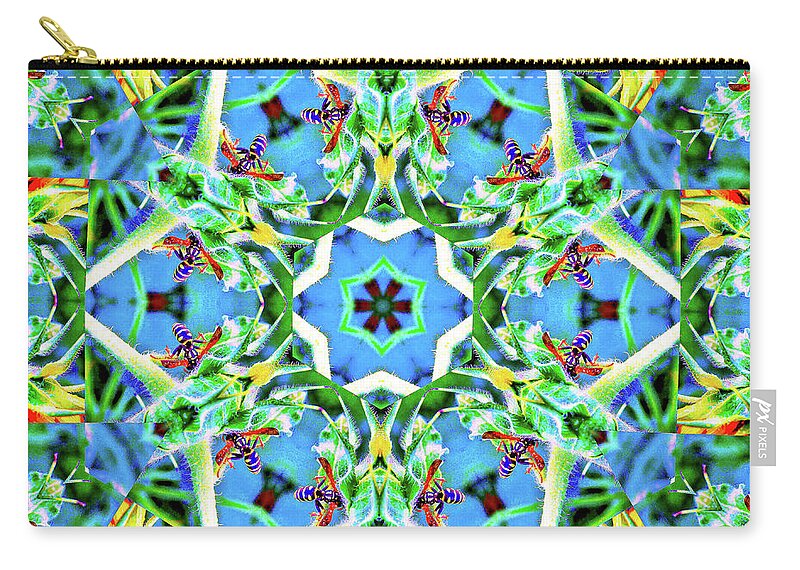 Wasp Kaleidoscope Six pointed Star Pattern - Zip Pouch