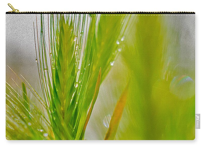Water Droplets on Green Grass - Zip Pouch