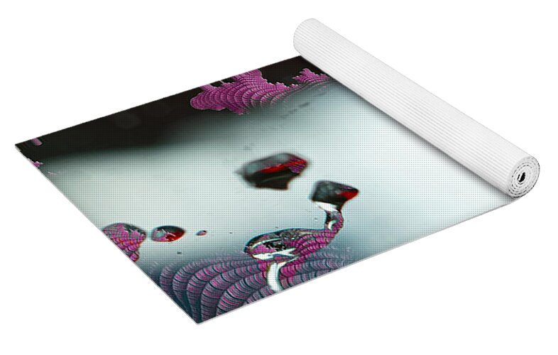 Water Drops and Pink Abstracts - Yoga Mat